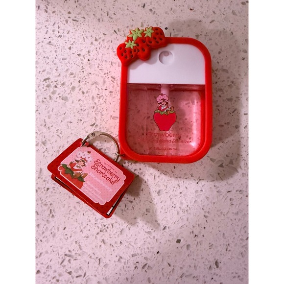 Strawberry Shortcake Other - Strawberry Shortcake Hydrating Hand Sanitizer Spray Red Silicone Case Keychain